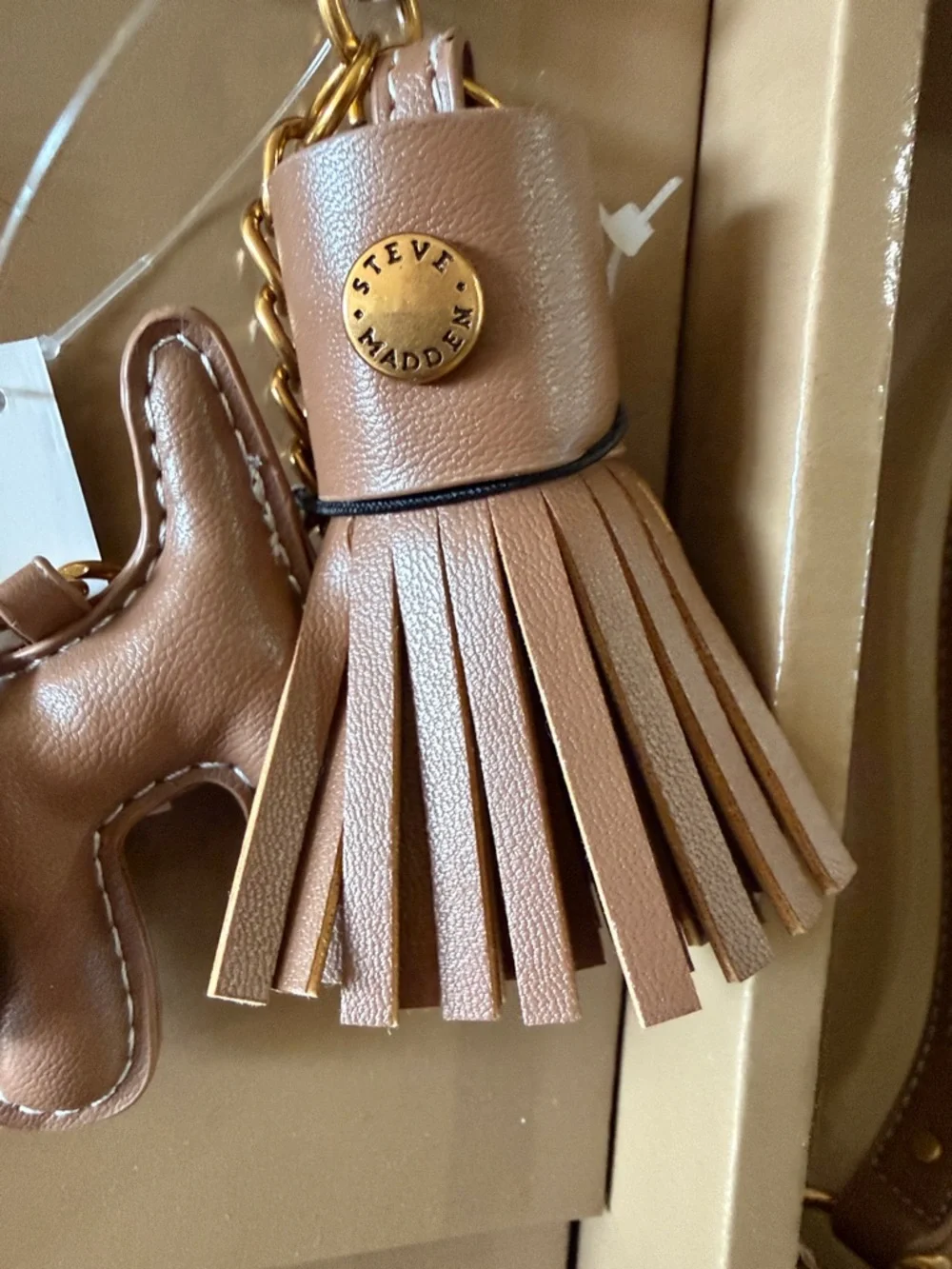 Steve Madden Blush Taupe Shoulder Bag Set with Charm & Card Case - Picture 3 of 10
